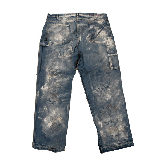 "Dust Hustle" Painted Work Jeans
