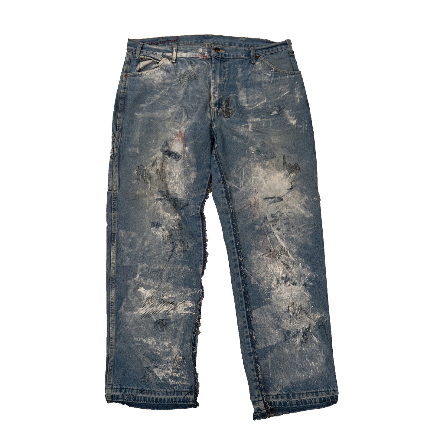 "Dust Hustle" Painted Work Jeans