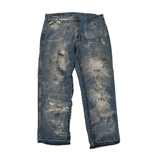 "Dust Hustle" Painted Work Jeans