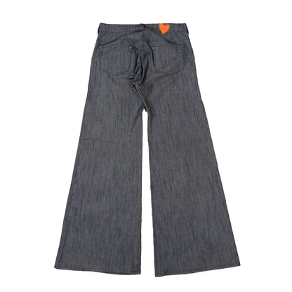 Indigo Flare Wide-Leg Denim