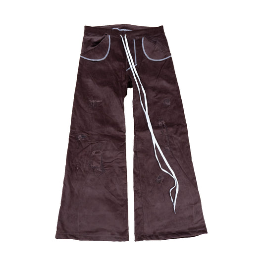 Layered Chocolate Velour Flares
